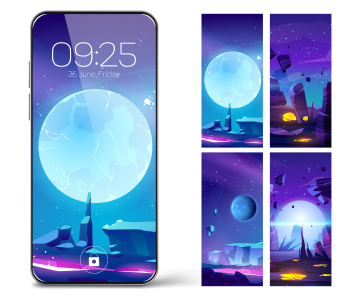 Screen illustrations in the phone